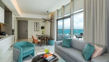 Three Bedroom Suite with Kitchen, Balcony, Sofa Bed & Palm Sea View